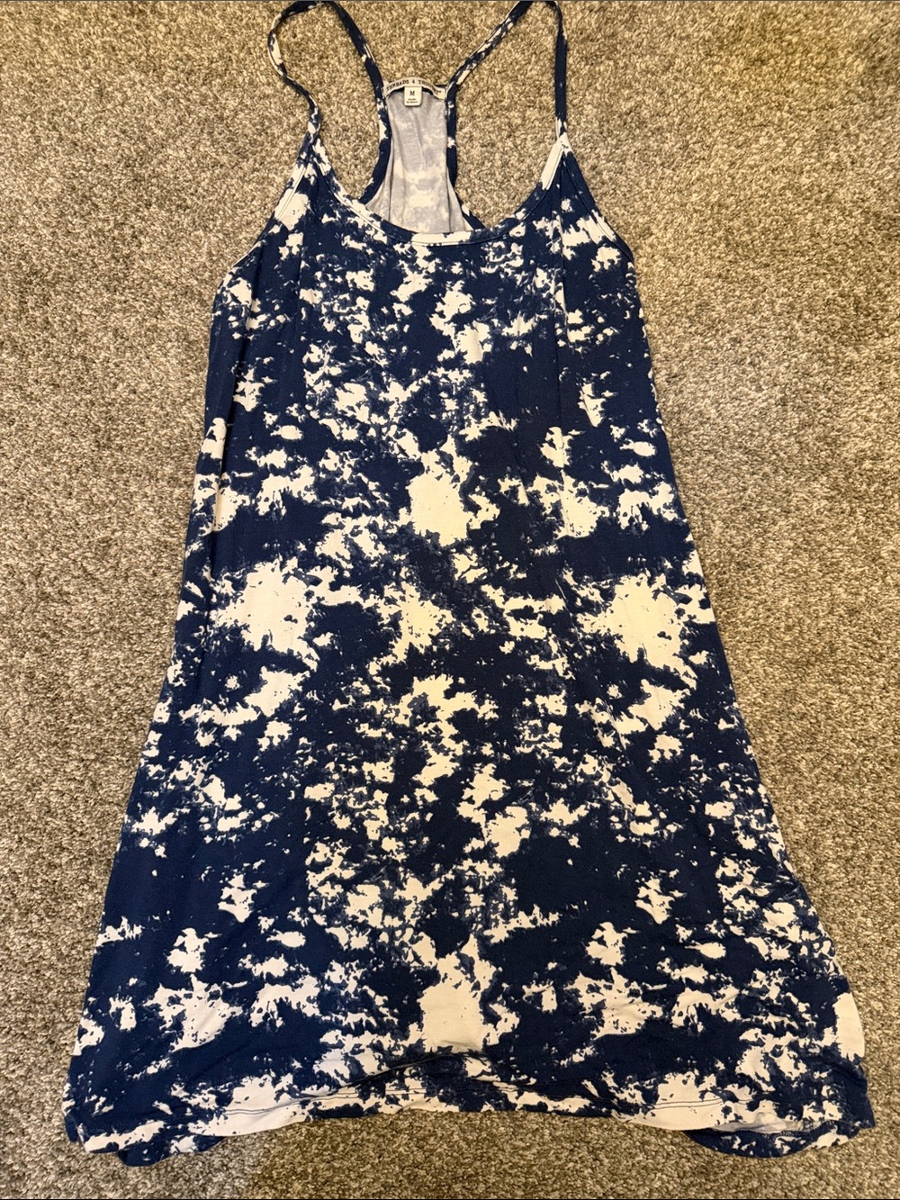 Threads 4 Thought Navy and White Tie-Dye Tank Dress